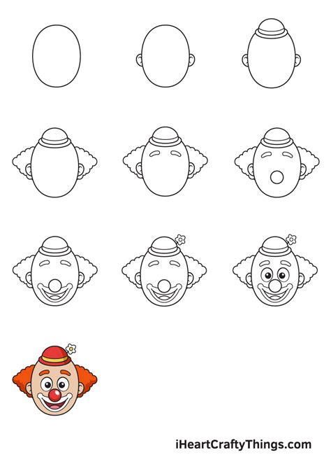 Clown Drawing - How To Draw A Clown Step By Step