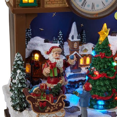 Carole Towne Christmas Village Cuckoo Clock Lighted Musical Village ...