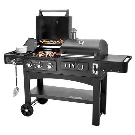 Flame Safety Commercial Kitchen Equipments Dual Fuel GAS / Charcoal BBQ ...