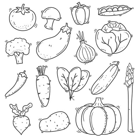 Vegetables Drawing Cute