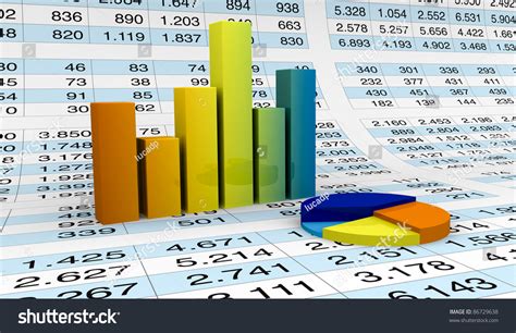 Numbers Spreadsheet Charts Over 3d Render Stock Illustration 86729638 ...