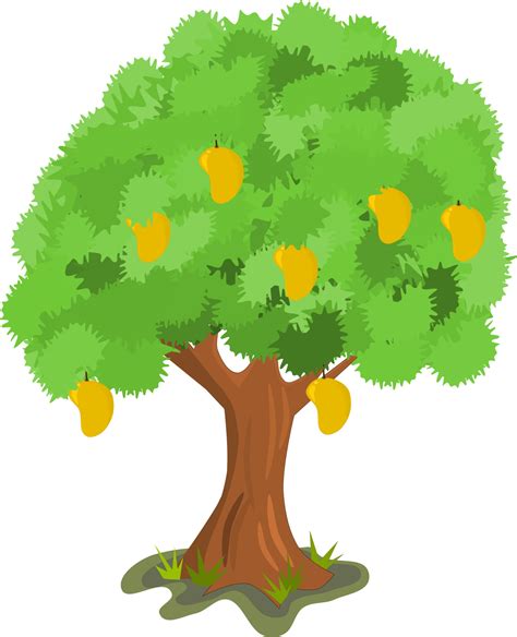 Toonpeps How To Draw Mango Tree For Kids Step By Step Mango Tree ...