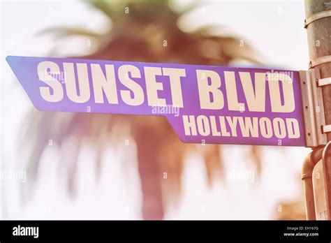 Sunset Blvd Hollywood Street Sign Stock Photo - Alamy