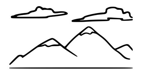 Mountain Clipart Black And White Free - Inkstained-Rapier