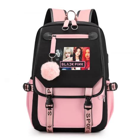 Buy Goodern Bl-ack-pin Backpacks Large Capacity Backpack with USB ...