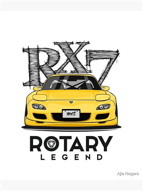 "Mazda RX-7 Car Drawing Vector" Poster for Sale by ajienegara | Redbubble