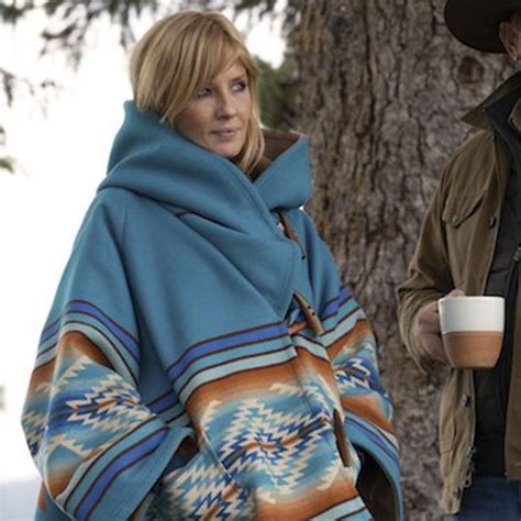 Beth Dutton Blue Coat - Yellowstone Season 3 Hooded Jacket - Poncho