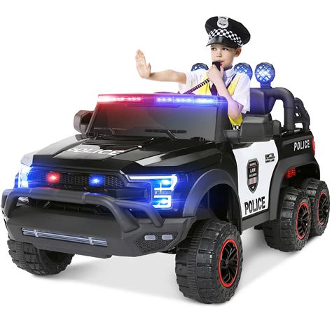 JOYLDIAS 6 Wheels 12V Kids Ride on Police Car Toy with Remote Control ...