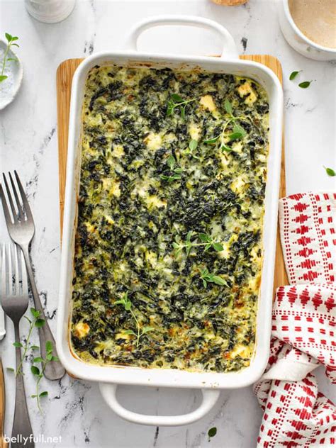 Spinach Casserole Recipe {with feta cheese} - Belly Full