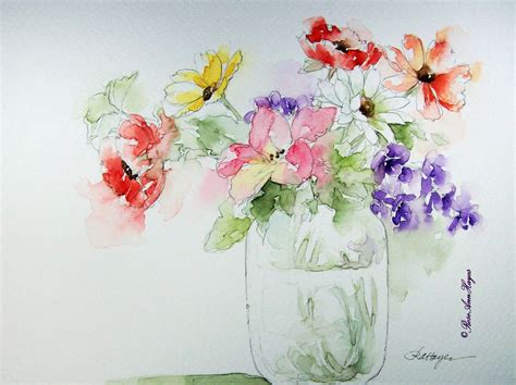 Watercolor Paintings by RoseAnn Hayes: Watercolor Painting of Flowers