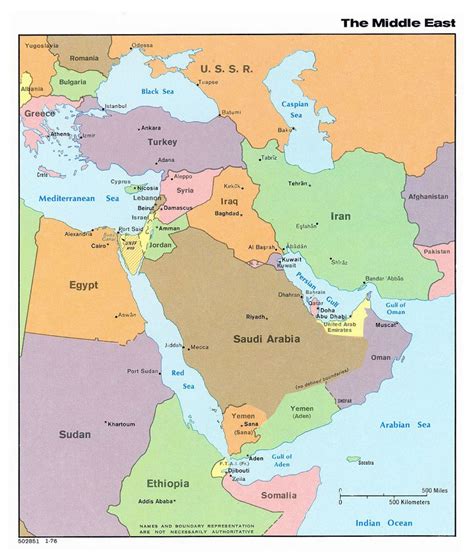 Political Map Of Middle East With Capitals - Emilia Natividad