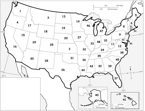 United State Map With All 50 States Blank