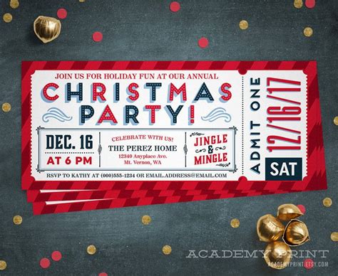 Christmas Party Ticket Template Database