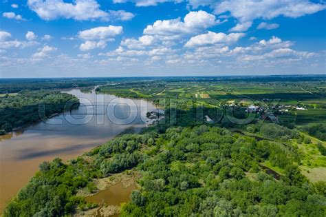 Vistula river in Poland. Aerial view of ... | Stock image | Colourbox