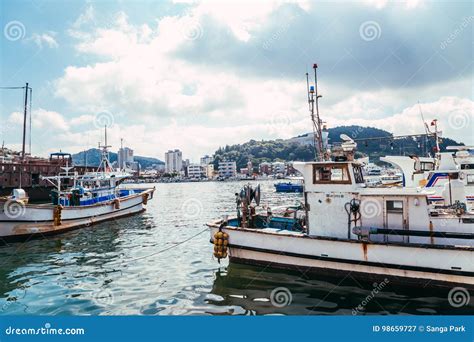 Tongyeong Port Sea Landscape at Summer in Korea Editorial Photography ...