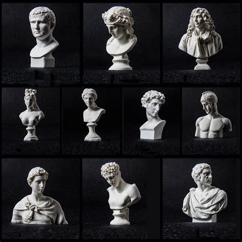 Buy Mini Figurine Set Greek Bust Statue and Sculptures, Small Aesthetic ...