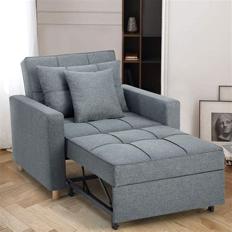 Esright Convertible 3-in-1 Sleeper Sofa Chair Bed, Dark Grey - Kitchen50