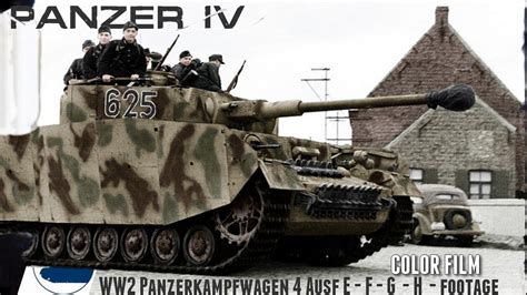 WW2 Color footage Panzer IV Ausf.E - F - F1 - G -H. - Panzerkampfwagen ...