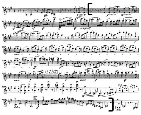 Violin: Beethoven: Symphony 7 violin excerpt from mvt. I (83-138 ...