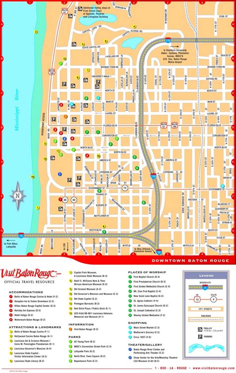 Baton Rouge downtown map - Ontheworldmap.com