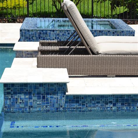 Blue, Mixed Mosaic Tile | GW8M2348B10 | Glass Pool Tile – AquaBlu Mosaics