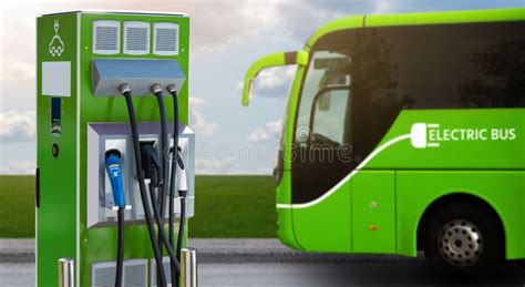 Electric Bus with Charging Station Stock Photo - Image of transport ...