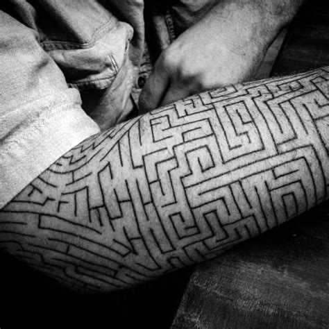 70 Maze Tattoo Designs For Men - Geometric Puzzle Ink Ideas