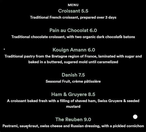 Lune Croissanterie Menu, Menu for Lune Croissanterie, Fitzroy ...