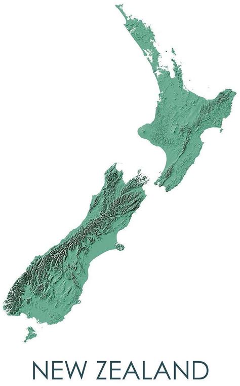 Topographic map of New Zealand - Mint | Map of new zealand, Australia ...