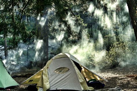 Camping in the Yosemite Valley at Yosemite National Park, California ...