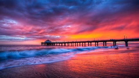 Manhattan Beach Pier at sunset - backiee