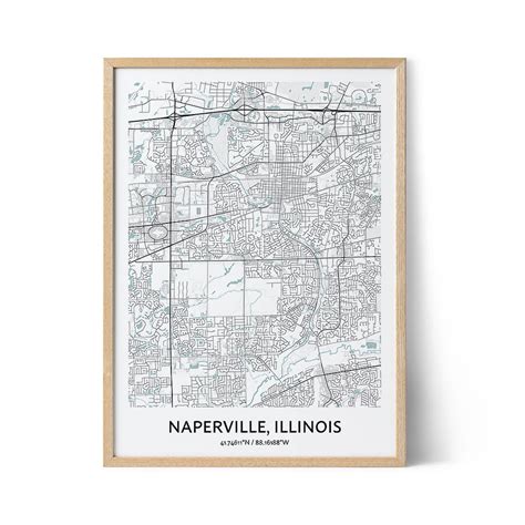 Naperville Map Poster - Your City Map Art - Positive Prints