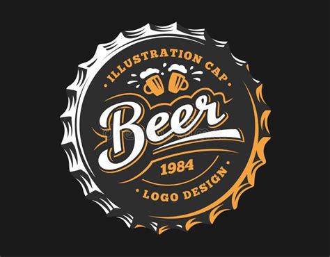 Beer Logo on Cap - Vector Illustration, Emblem Brewery Design Stock ...