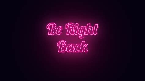 Be Right Back Pink Neon Screen | Etsy Hong Kong