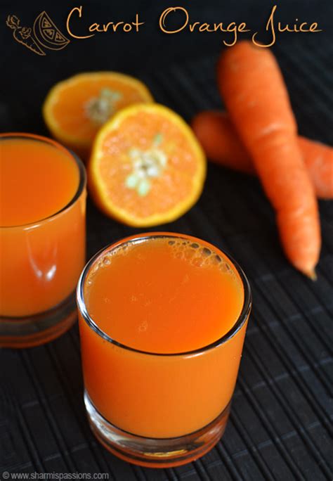 Carrot Orange Juice Recipe - Easy Summer Juices - Sharmis Passions