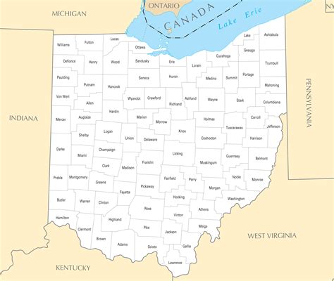 Printable Map Of Ohio Counties