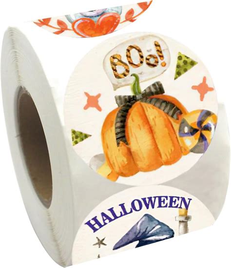 LFOGoods 500 Halloween Roll Stickers Cute Ghost Pumpkin Decal Stickers ...