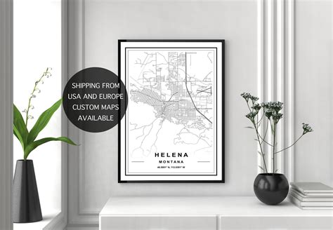 HELENA MAP PRINT High Res Map Map of Helena Helena City - Etsy