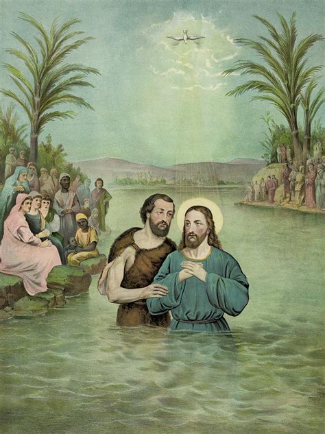 The Baptism Of Jesus Christ Circa 1893 Painting by Aged Pixel