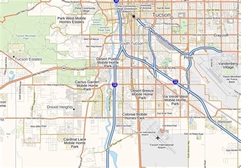 Tucson International Airport Map, Arizona