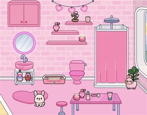 Toca boca: Pink 💕 | Pink room decor, Girly bathroom, Free house design