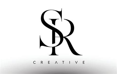 SR Minimalist Serif Modern Letter Logo in Black and White. SR Creative ...