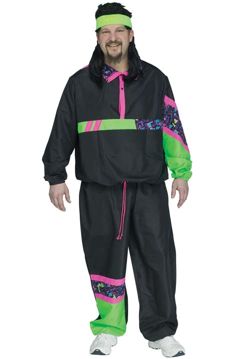 80s Male Track Suit Plus Size Costume - PureCostumes.com