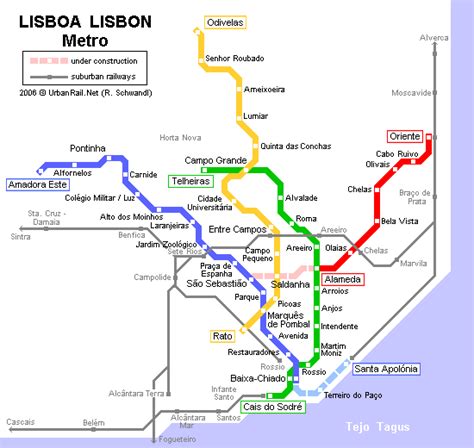 Lisbon Subway Map for Download | Metro in Lisbon - High-Resolution Map ...