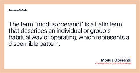 Modus Operandi | AwesomeFinTech Blog