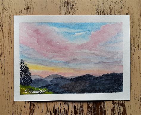 Mountain Sunrise Painting Landscape Painting Nature Painting - Etsy