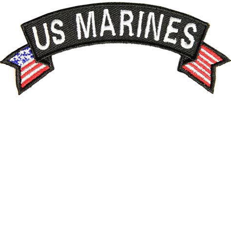 US Marine Corps Rocker Patch With Flags Patch with heat seal back