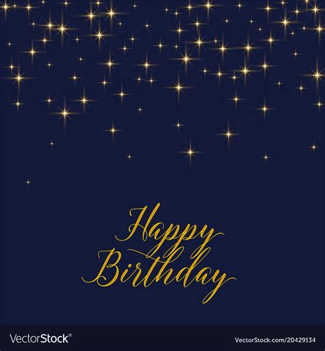 Happy birthday background with shiny golden stars Vector Image