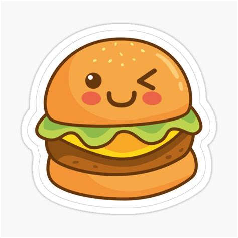 "Yummy Hamburger Emoji" Sticker by pelegbar | Redbubble