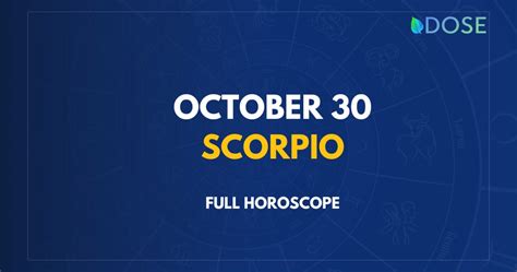 October 30 Zodiac Sign: Compatibility, Personality, Traits and More - DOSE